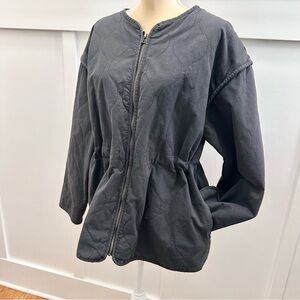 Universal Thread Quilted Vintage Jacket Sixe XL Black Full Zip Pockets Women's
